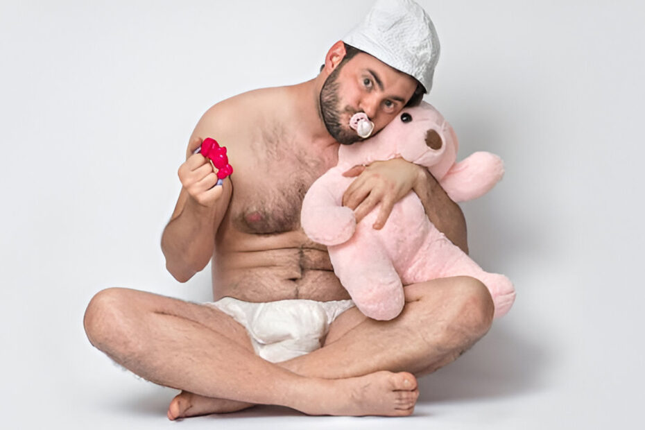 Man dressed as a baby